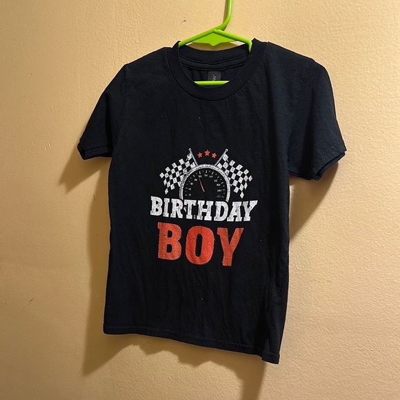 Tildan Black race car Birthday Boy T-Shirt - Picture 1 of 2